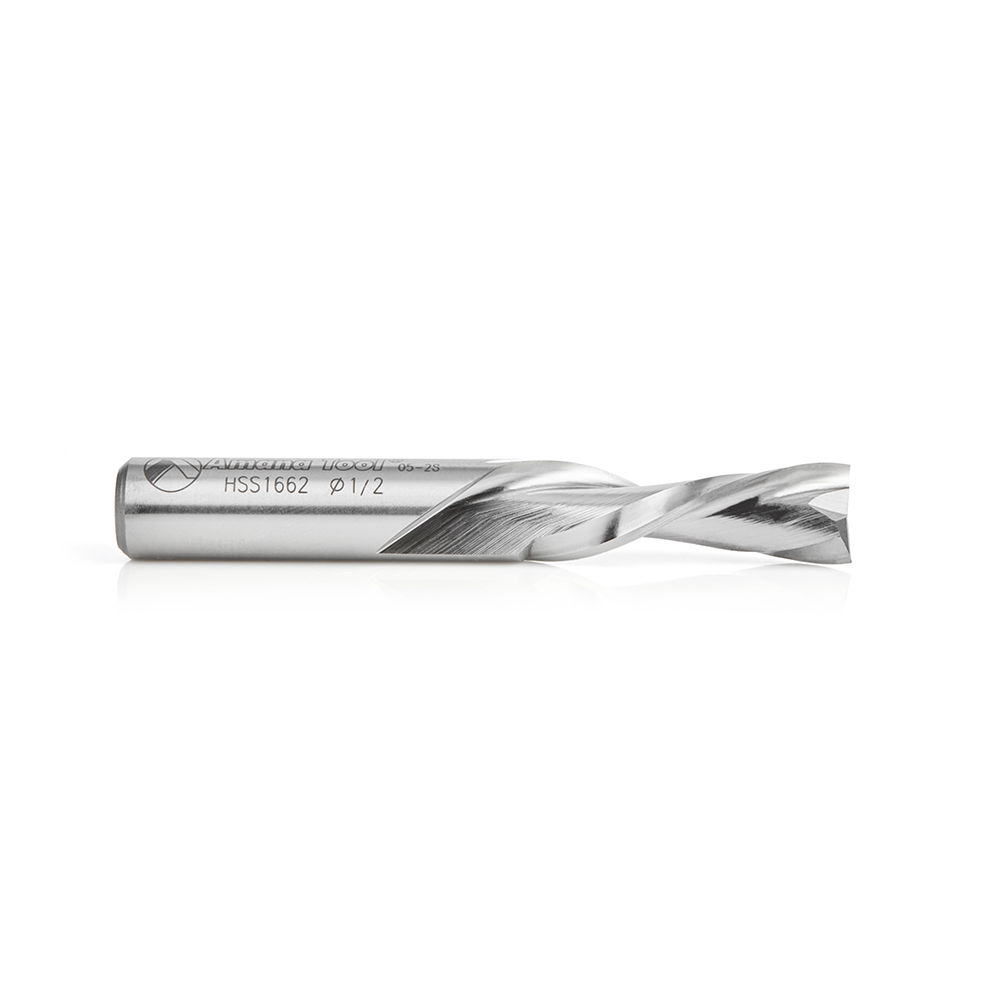 Broca 1/2" Amana Tool en espiral de alta velocidad Down-cut para Aluminio HSS1662.
