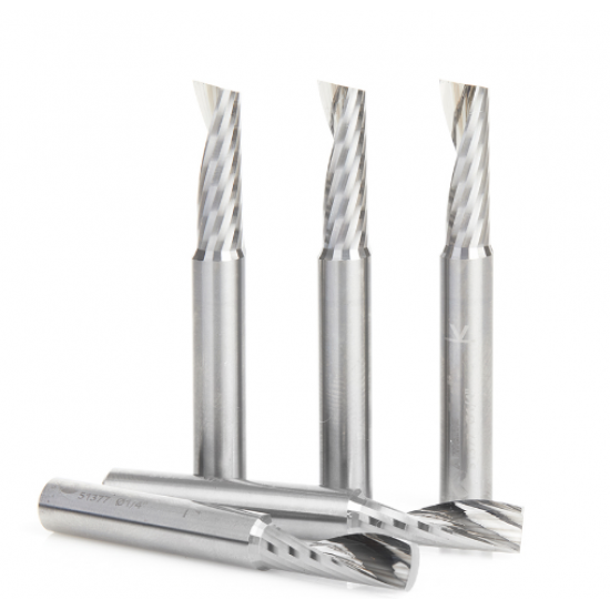 Paquete 5 piezas broca CNC espiral para aluminio Up-Cut 1/4 x 3/4 x 1/4  51377-5