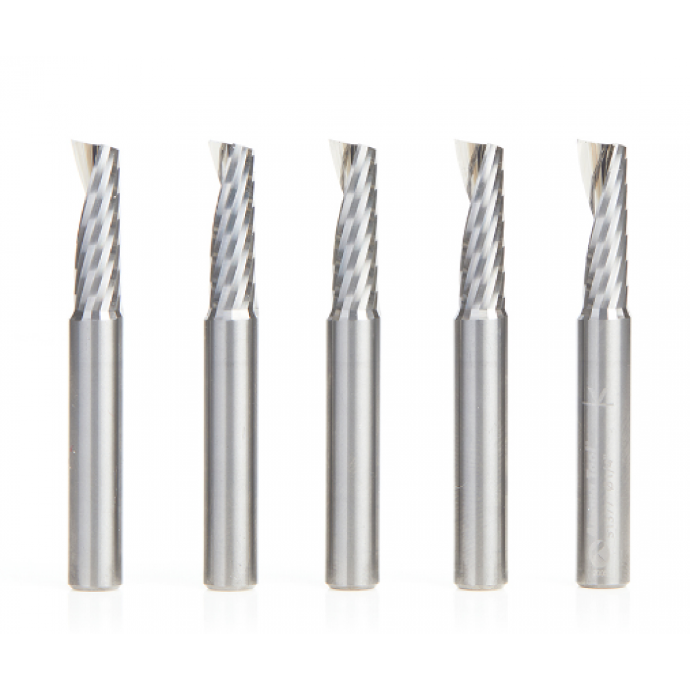 Paquete 5 piezas broca CNC espiral para aluminio Up-Cut 1/16 x 1/4 x 1/8  51470-5