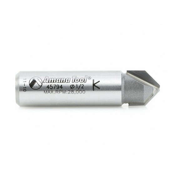 Broca 1/2" Amana tool en V para Aluminio CNC, doble filo 45794
