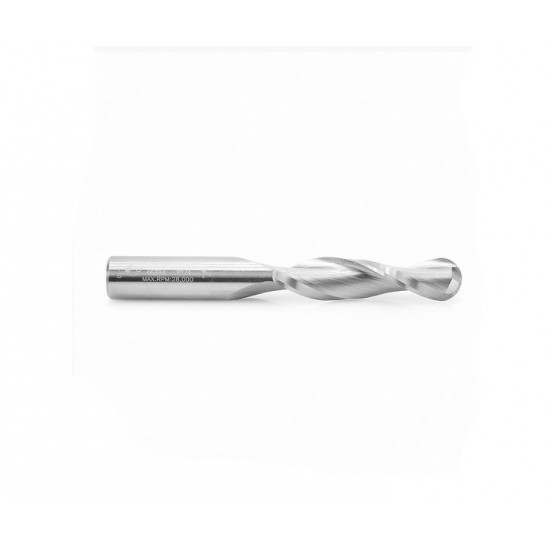 Broca 1/2" Amana Tool  en espiral de carburo solido con 2 filos Up-Cut con nariz de bola CNC. 46384