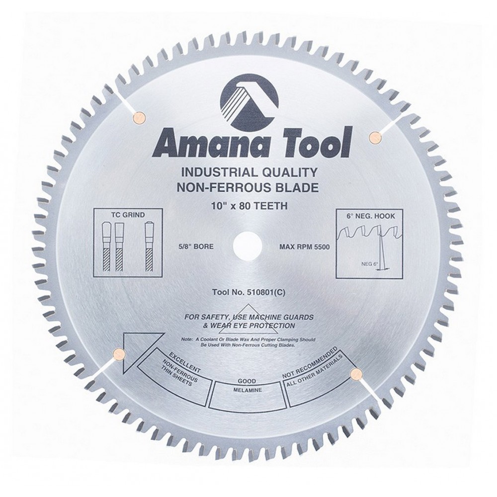 Apellido personal Nunca Disco 10" Amana Tool para Aluminio.