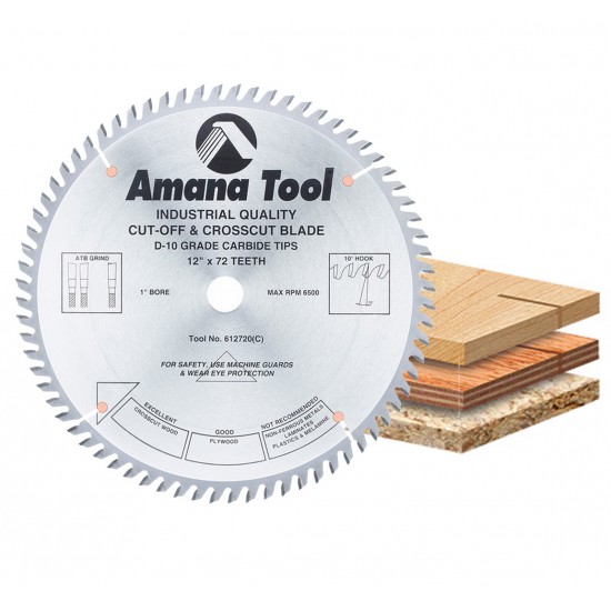 Disco 12" Amana Tool corte transversal para madera.