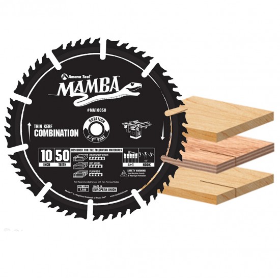 Disco Mamba 10" Amana Tool 4 +1 para madera.
