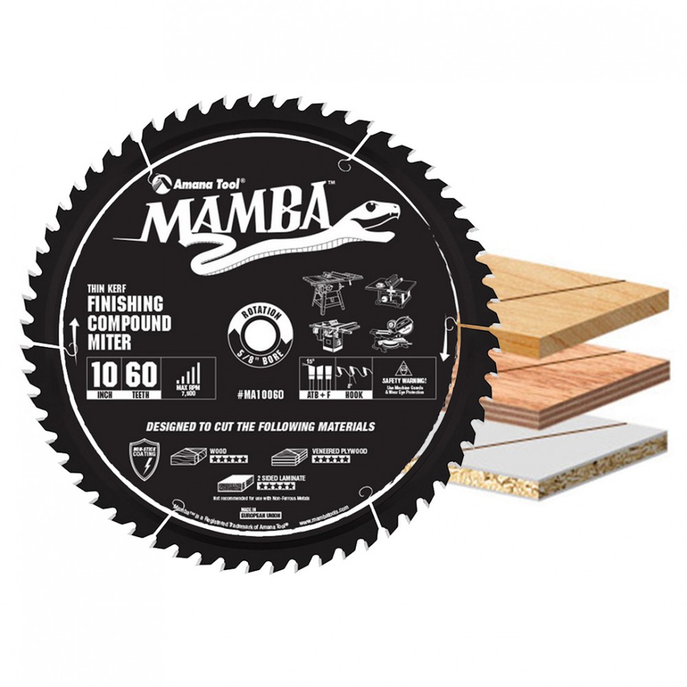 Disco 10" Mamba Amana Tool ATB+F para madera.