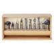 Colección de 10 Brocas Amana Tool para CNC con estante de madera  AMS-138